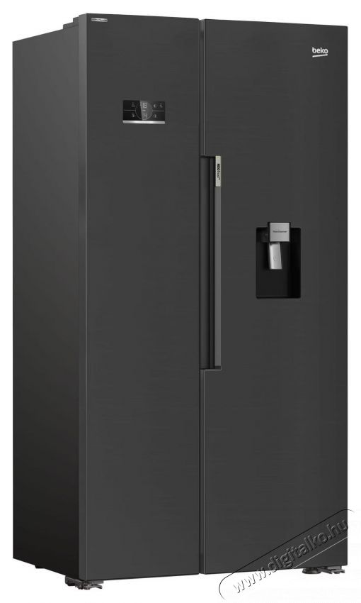 Beko GN163241DXBRN Side by side hűtő, 576 l, NeoFrost Dual Cooling, HarvestFresh, Everfresh+, E energiaoszt&aacute;ly, Slim tart&aacute;lyos v&iacute;zadagol&oacute;, Twist j&eacute;gk&eacute;sz&iacute;tő, 179 cm, S&ouml;t&eacute;t inox Konyhai term&eacute;kek - Hűtő, fagyaszt&oacute; (szabadon&aacute;ll&oacute;) - Amerikai t&iacute;pus&uacute; Side By Side hűtő - 534872