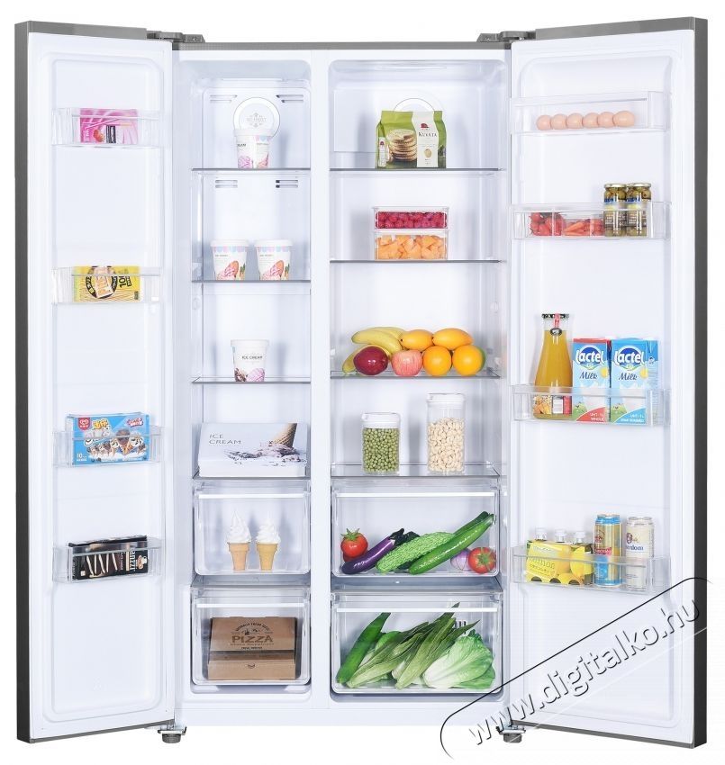 Beko GNO5324XPN Side by side hűtőszekr&eacute;ny, 532 l, C eenrgiaoszt&aacute;ly, No Frost, LED vil&aacute;g&iacute;t&aacute;s, Ajt&oacute;nyit&aacute;s jelzőhang, Eco funkci&oacute;, H 177 cm, Rozsdamentes ac&eacute;l Konyhai term&eacute;kek - Hűtő, fagyaszt&oacute; (szabadon&aacute;ll&oacute;) - Fel&uuml;lfagyaszt&oacute;s kombin&aacute;lt hűtő - 534873