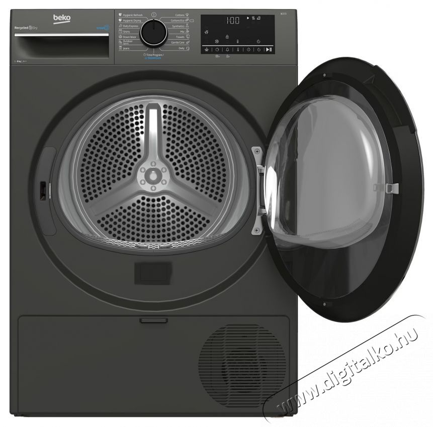 Beko B3T68239MG EU hőszivatty&uacute;s sz&aacute;r&iacute;t&oacute;g&eacute;p, 8 kg, 15 program, Aquawave, D energiaoszt&aacute;ly, S&ouml;t&eacute;tsz&uuml;rke H&aacute;ztart&aacute;s / Otthon / K&uuml;lt&eacute;r - Mos&oacute;g&eacute;p / sz&aacute;r&iacute;t&oacute;g&eacute;p - Sz&aacute;r&iacute;t&oacute;g&eacute;p - 536094