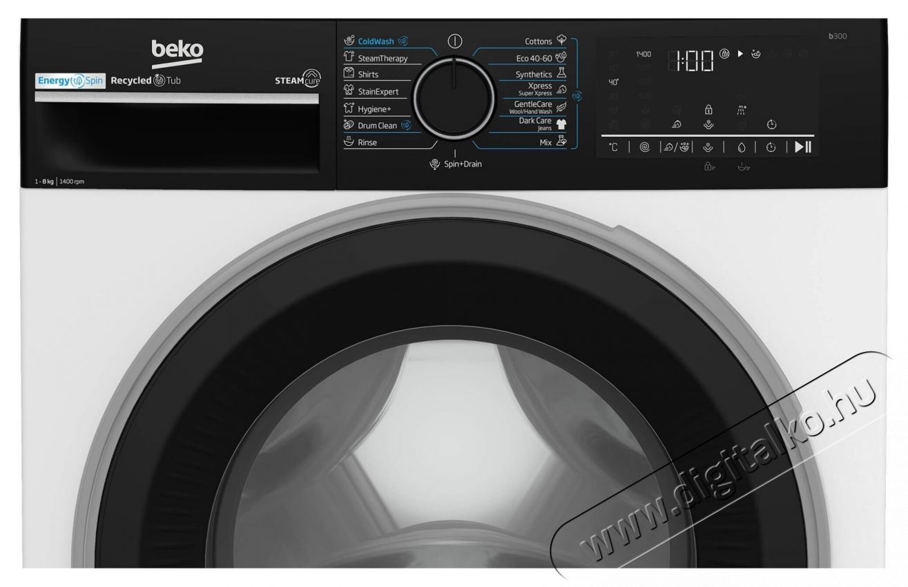 Beko B3WFU48415WBPBES mos&oacute;g&eacute;p, 8 kg, 1400 RPM, A energiaoszt&aacute;ly, SteamCure, AddXtra, ProSmart inverteres motor, AutoClean mos&oacute;szer fi&oacute;k, feh&eacute;r H&aacute;ztart&aacute;s / Otthon / K&uuml;lt&eacute;r - Mos&oacute;g&eacute;p / sz&aacute;r&iacute;t&oacute;g&eacute;p - El&ouml;lt&ouml;ltős norm&aacute;l (60cm-ig) mos&oacute;g&eacute;p - 536105