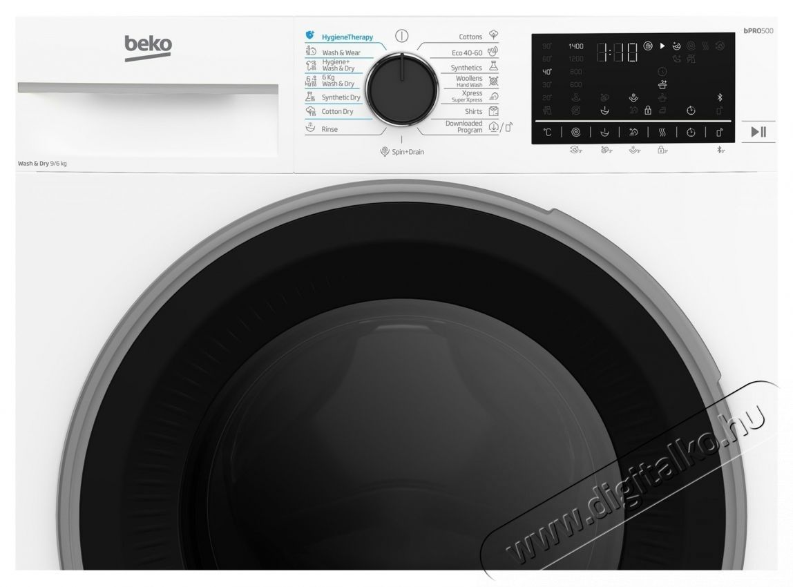 Beko B5DFT59442W Mos&aacute;s 9 kg, Sz&aacute;r&iacute;t&aacute;s 6 kg, 1400 RPM, A oszt&aacute;ly, HygieneTherapy, SteamCure, HomeWhiz, ProSmart Inverter Motor, AddXtra, Feh&eacute;r H&aacute;ztart&aacute;s / Otthon / K&uuml;lt&eacute;r - Mos&oacute;g&eacute;p / sz&aacute;r&iacute;t&oacute;g&eacute;p - Mos&oacute;-sz&aacute;r&iacute;t&oacute;g&eacute;p - 536115