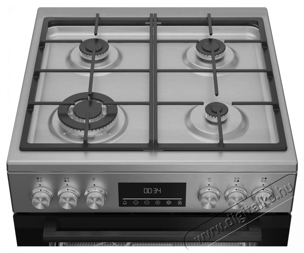 Beko FBMA61330GXDT tűzhely, Vegyes, 4 &eacute;gő, High-Efficiency, SteamShine Cleaning, AirFry, A energiaoszt&aacute;ly, 60cm, Rozsdamentes ac&eacute;l Konyhai term&eacute;kek - S&uuml;tő-főzőlap, tűzhely (szabadon&aacute;ll&oacute;) - Kombin&aacute;lt tűzhely (szabadon&aacute;ll&oacute;) - 533002