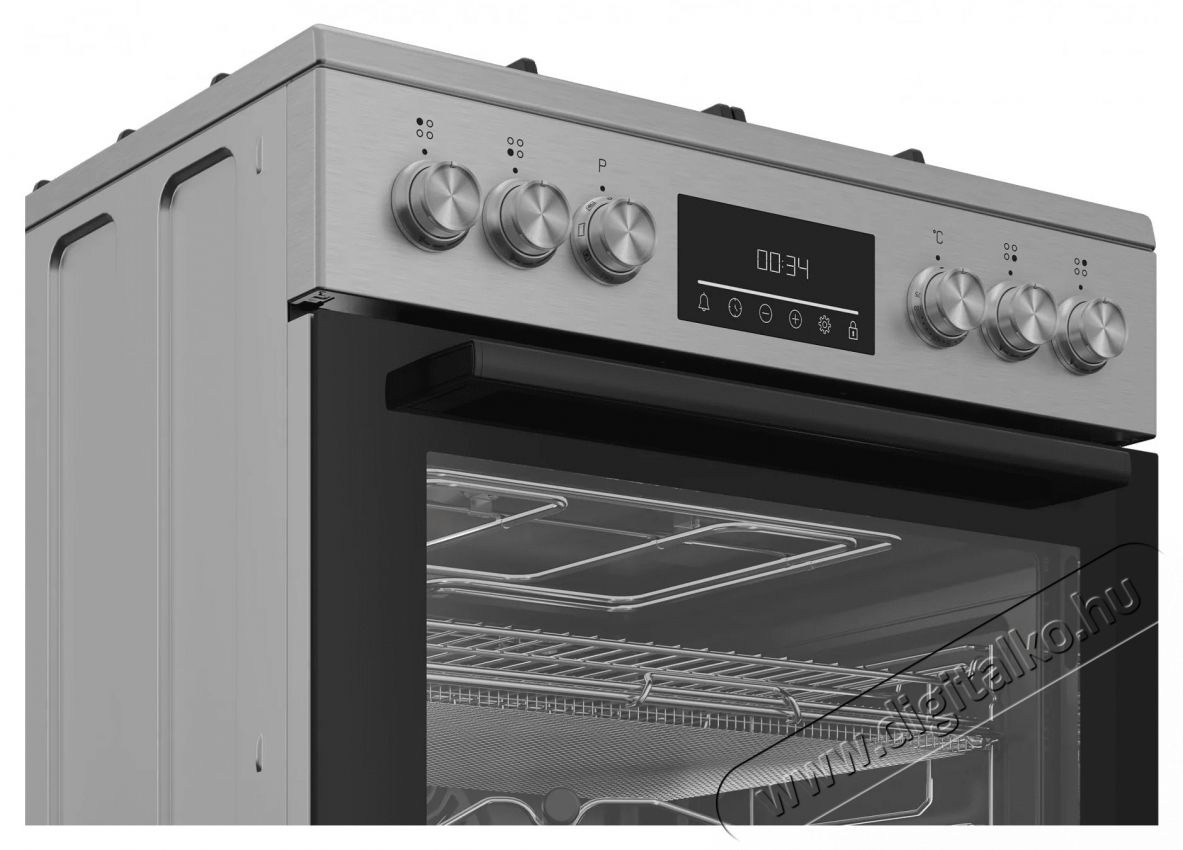 Beko FBMA61330GXDT tűzhely, Vegyes, 4 &eacute;gő, High-Efficiency, SteamShine Cleaning, AirFry, A energiaoszt&aacute;ly, 60cm, Rozsdamentes ac&eacute;l Konyhai term&eacute;kek - S&uuml;tő-főzőlap, tűzhely (szabadon&aacute;ll&oacute;) - Kombin&aacute;lt tűzhely (szabadon&aacute;ll&oacute;) - 533002