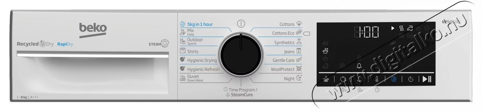 Beko B5T68247 kondenz&aacute;ci&oacute;s sz&aacute;r&iacute;t&oacute;g&eacute;p, 8 kg, 15 program, RapiDry, RecycledDry, SteamCure, ProSmart Inverter Motor, AquaWave, OptiSense, GentleCare, C energiaoszt&aacute;ly, Feh&eacute;r Konyhai term&eacute;kek - Mosogat&oacute;g&eacute;p - Norm&aacute;l (60cm) szabadon&aacute;ll&oacute; mosogat&oacute;g&eacute;p - 536104