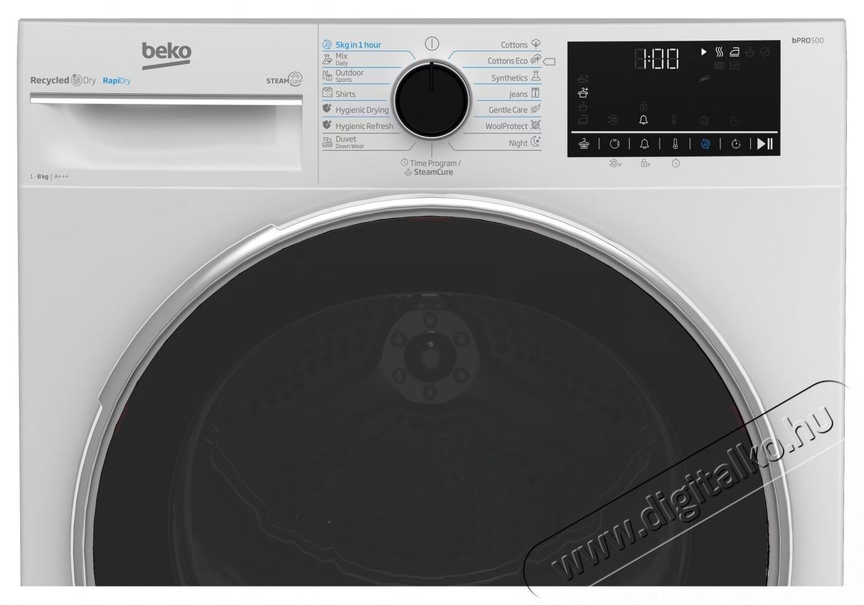 Beko B5T68247 kondenz&aacute;ci&oacute;s sz&aacute;r&iacute;t&oacute;g&eacute;p, 8 kg, 15 program, RapiDry, RecycledDry, SteamCure, ProSmart Inverter Motor, AquaWave, OptiSense, GentleCare, C energiaoszt&aacute;ly, Feh&eacute;r Konyhai term&eacute;kek - Mosogat&oacute;g&eacute;p - Norm&aacute;l (60cm) szabadon&aacute;ll&oacute; mosogat&oacute;g&eacute;p - 536104