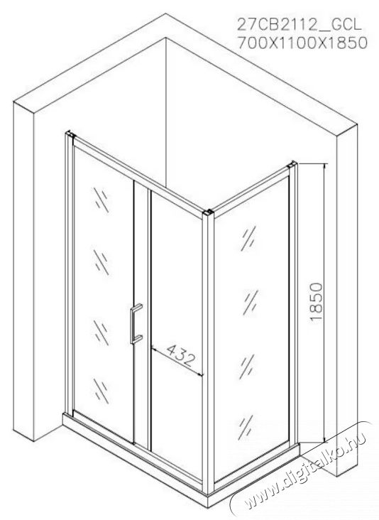 Belform Clear Zuhanykabin, n&eacute;gysz&ouml;gletes, kr&oacute;mozott profil, 110x70cm H&aacute;ztart&aacute;s / Otthon / K&uuml;lt&eacute;r - F&uuml;rdőszoba / wc - Kieg&eacute;sz&iacute;tő - 536137