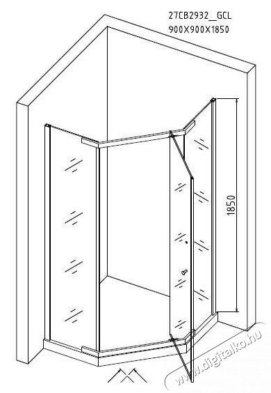 Belform Clear Zuhanykabin, &ouml;tsz&ouml;gletű, kr&oacute;mozott profil, 90x90cm H&aacute;ztart&aacute;s / Otthon / K&uuml;lt&eacute;r - F&uuml;rdőszoba / wc - Kieg&eacute;sz&iacute;tő - 536143