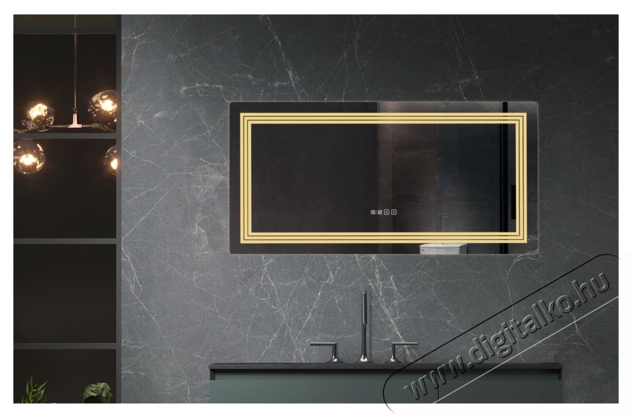 Belform Cronos f&uuml;rdőszobai t&uuml;k&ouml;r, 3 sz&iacute;nű LED vil&aacute;g&iacute;t&aacute;ssal, &Eacute;rintőkapcsol&oacute;val, &oacute;r&aacute;val, P&aacute;ramentes&iacute;tő funkci&oacute;val, 120x60 cm, F energiaoszt&aacute;ly H&aacute;ztart&aacute;s / Otthon / K&uuml;lt&eacute;r - F&uuml;rdőszoba / wc - Kieg&eacute;sz&iacute;tő - 536151