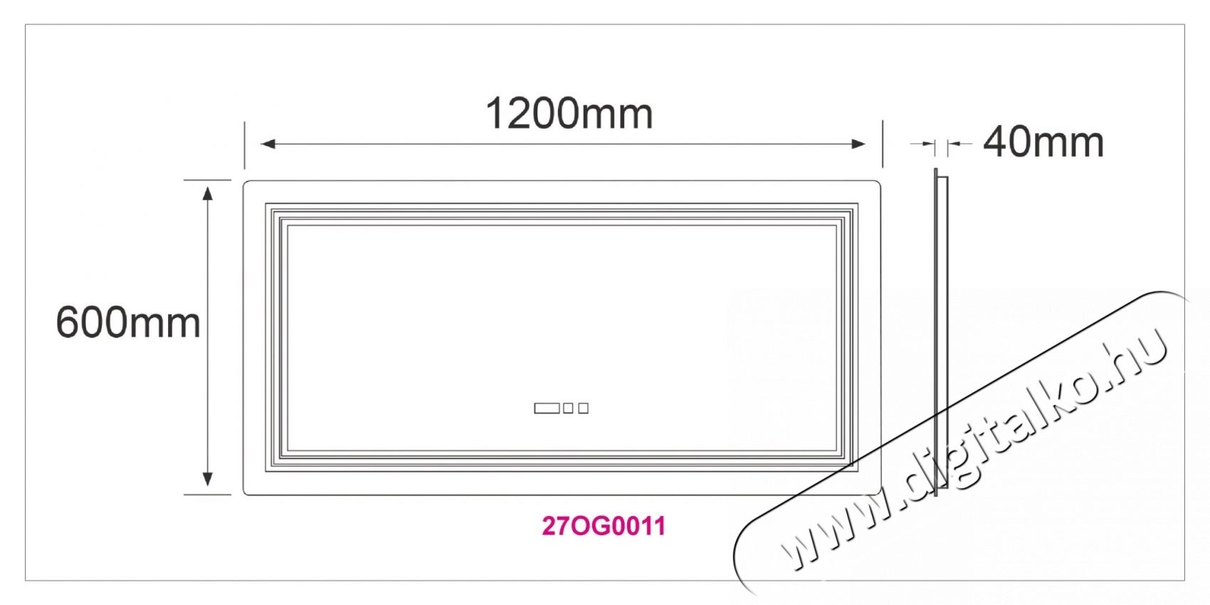 Belform Cronos f&uuml;rdőszobai t&uuml;k&ouml;r, 3 sz&iacute;nű LED vil&aacute;g&iacute;t&aacute;ssal, &Eacute;rintőkapcsol&oacute;val, &oacute;r&aacute;val, P&aacute;ramentes&iacute;tő funkci&oacute;val, 120x60 cm, F energiaoszt&aacute;ly H&aacute;ztart&aacute;s / Otthon / K&uuml;lt&eacute;r - F&uuml;rdőszoba / wc - Kieg&eacute;sz&iacute;tő - 536151