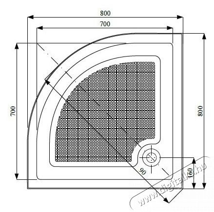 Belform Cubo Zuhanyt&aacute;lca, f&eacute;lk&ouml;r alak&uacute;, Akril+ABS, 80x80cm H&aacute;ztart&aacute;s / Otthon / K&uuml;lt&eacute;r - F&uuml;rdőszoba / wc - Kieg&eacute;sz&iacute;tő - 536163