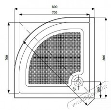 Belform Cubo Zuhanyt&aacute;lca, f&eacute;lk&ouml;r alak&uacute;, Akril+ABS, 80x80cm H&aacute;ztart&aacute;s / Otthon / K&uuml;lt&eacute;r - F&uuml;rdőszoba / wc - Kieg&eacute;sz&iacute;tő - 536163