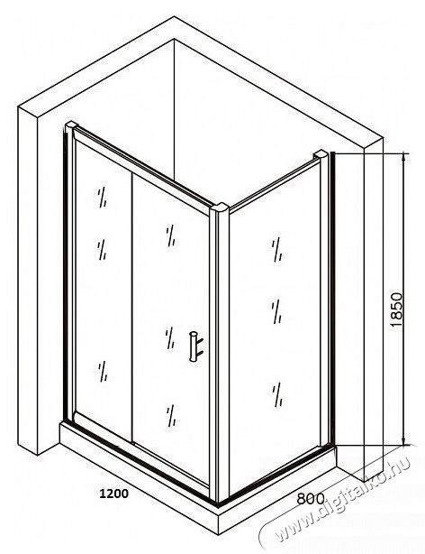 Belform Grid Zuhanykabin, n&eacute;gysz&ouml;gletes, kr&oacute;mozott profil, tol&oacute;ajt&oacute;, biztons&aacute;gi &uuml;veg, 120x80cm H&aacute;ztart&aacute;s / Otthon / K&uuml;lt&eacute;r - F&uuml;rdőszoba / wc - Kieg&eacute;sz&iacute;tő - 536145