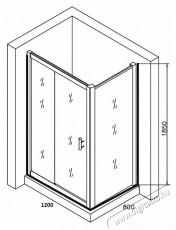 Belform Grid Zuhanykabin, n&eacute;gysz&ouml;gletes, kr&oacute;mozott profil, tol&oacute;ajt&oacute;, biztons&aacute;gi &uuml;veg, 120x80cm H&aacute;ztart&aacute;s / Otthon / K&uuml;lt&eacute;r - F&uuml;rdőszoba / wc - Kieg&eacute;sz&iacute;tő - 536145