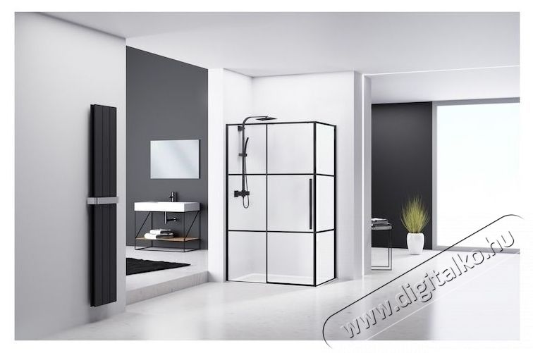 Belform Infinity 27CB1804 t&eacute;glalap alak&uacute; zuhanyparav&aacute;n, 1 tol&oacute;ajt&oacute;, 6 mm-es &uuml;veg, fekete cs&iacute;kokkal, matt fekete profil, 120x80x200 cm H&aacute;ztart&aacute;s / Otthon / K&uuml;lt&eacute;r - F&uuml;rdőszoba / wc - Kieg&eacute;sz&iacute;tő - 536139