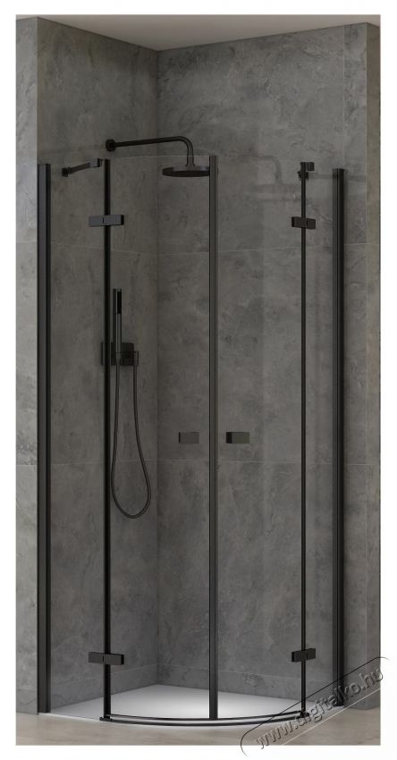 Belform Infinity 27CB2824 f&eacute;lk&ouml;r alak&uacute; zuhanyparav&aacute;n, 2 csukl&oacute;s ajt&oacute;, 6 mm-es &uuml;veg, &aacute;tl&aacute;tsz&oacute;, matt fekete profil, 80x80x200 cm H&aacute;ztart&aacute;s / Otthon / K&uuml;lt&eacute;r - F&uuml;rdőszoba / wc - Kieg&eacute;sz&iacute;tő - 536136