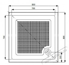 Belform Cubo Zuhanyt&aacute;lca, n&eacute;gysz&ouml;gletes, Akril+ABS, 80x80cm H&aacute;ztart&aacute;s / Otthon / K&uuml;lt&eacute;r - F&uuml;rdőszoba / wc - Kieg&eacute;sz&iacute;tő - 536164