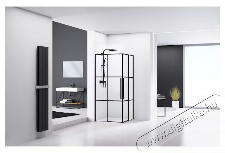 Belform Infinity 27CB1814 sz&ouml;gletes zuhanyparav&aacute;n, 2 tol&oacute;ajt&oacute;, 6mm &uuml;veg, fekete cs&iacute;kokkal, matt fekete profil, 80x80x200 cm H&aacute;ztart&aacute;s / Otthon / K&uuml;lt&eacute;r - F&uuml;rdőszoba / wc - Kieg&eacute;sz&iacute;tő - 536140