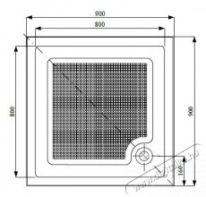 Belform Cubo Zuhanyt&aacute;lca, n&eacute;gysz&ouml;gletes, Akrill+ABS, 90x90cm H&aacute;ztart&aacute;s / Otthon / K&uuml;lt&eacute;r - F&uuml;rdőszoba / wc - Kieg&eacute;sz&iacute;tő - 536160