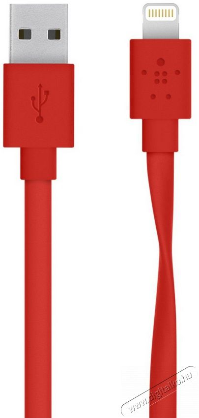 Belkin Apple Lightning 1,2m lapos iPhone kábel (F8J148BT04-RED) - piros Mobil / Kommunikáció / Smart - Mobiltelefon kiegészítő / tok - Kábel / átalakító - 323469