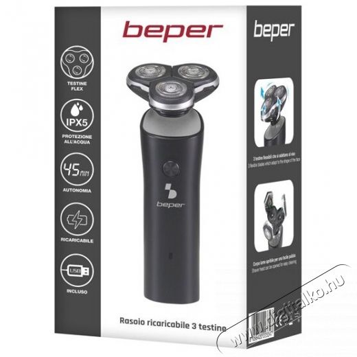Beper P304BAR003 &Uacute;jrat&ouml;lthető borotva, 3 peng&eacute;vel Sz&eacute;ps&eacute;g&aacute;pol&aacute;s / Eg&eacute;szs&eacute;g - Haj&aacute;pol&aacute;s - Haj / szak&aacute;ll v&aacute;g&oacute;, ny&iacute;r&oacute; - 536165