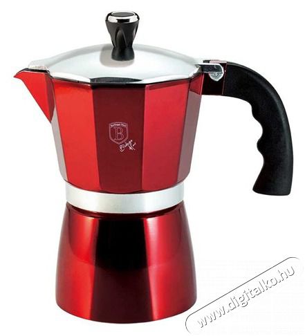 Berlinger Haus BH-6388 6 személyes metálbordó kotyogós kávéfőző Konyhai termékek - Kávéfőző / kávéörlő / kiegészítő - Kotyogó kávéfőző - 413328