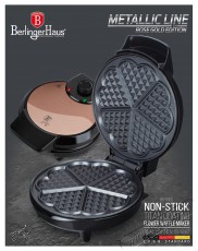 Berlinger Haus BH/9450 Gofrisütő, 700W, Tapadásmentes felület, Rózsaarany Konyhai termékek - Konyhai kisgép (sütés / főzés / hűtés / ételkészítés) - Melegszendvics / gofri sütő - 493860