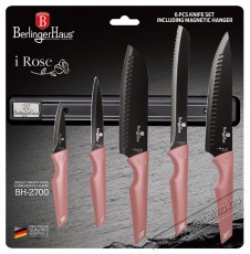 Berlinger Haus BH/2700 mágneses akasztóval, pink 6 részes késkészlet Konyhai termékek - Konyhai eszköz - Kés / olló - 500068