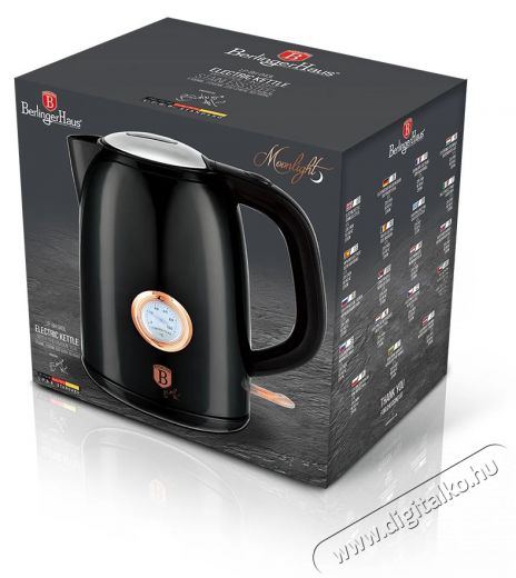 Berlinger Haus LP-BH-043L hőfok kijelzővel, 1,7L-es rose gold-fekete vízforraló Konyhai termékek - Vízforraló / teafőző - 502193