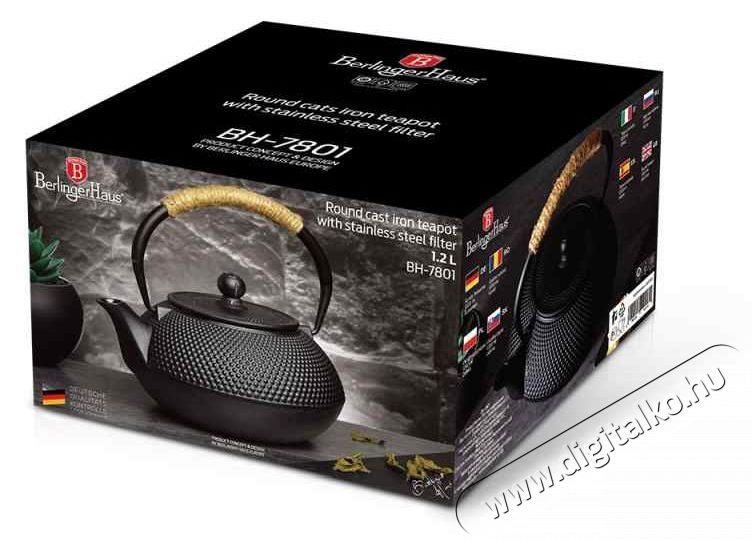 Berlinger Haus &Ouml;nt&ouml;ttvas te&aacute;skanna, 1,2 l, fekete Konyhai term&eacute;kek - Ed&eacute;ny - Te&aacute;skanna - 528525