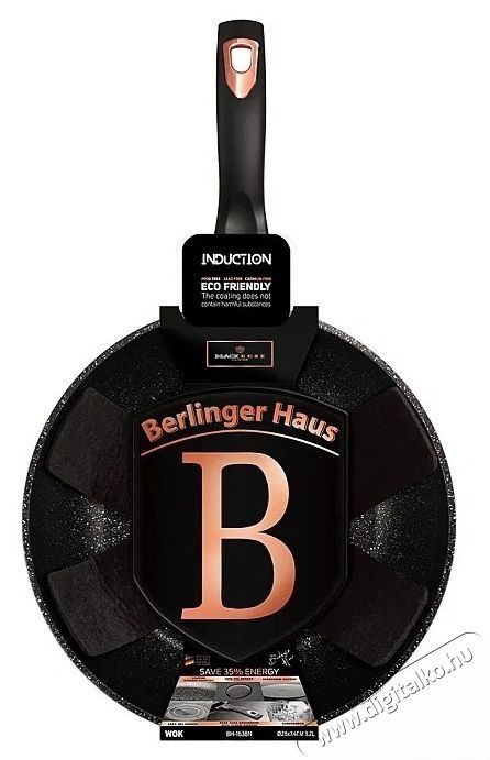 Berlinger Haus WOK serpenyő m&aacute;rv&aacute;ny fel&uuml;lettel 28cm Black Rose Collection BH-1638 Konyhai term&eacute;kek - Ed&eacute;ny - Wok serpenyő - 529280