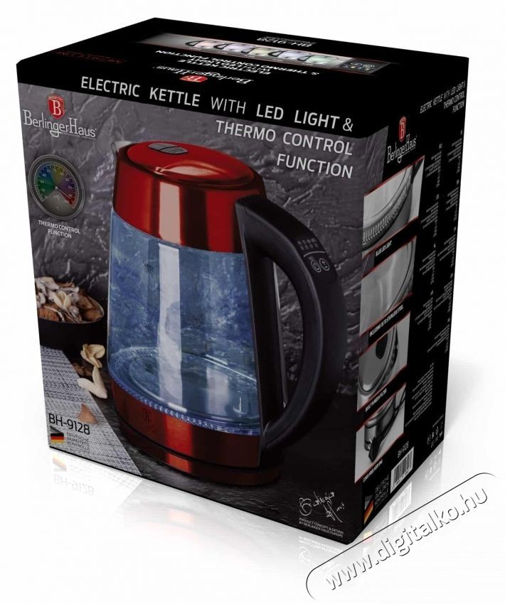 Berlinger Haus BH/9128 1,7 L-es burgundi &uuml;veg v&iacute;zforral&oacute; Konyhai term&eacute;kek - V&iacute;zforral&oacute; / teafőző - 502207