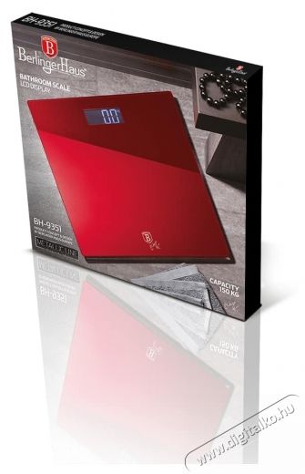 Berlinger Haus BH/9351 burgundi 150 kg kapacit&aacute;s&uacute; szem&eacute;lym&eacute;rleg Sz&eacute;ps&eacute;g&aacute;pol&aacute;s / Eg&eacute;szs&eacute;g - M&eacute;rleg - Szem&eacute;ly m&eacute;rleg - 502573