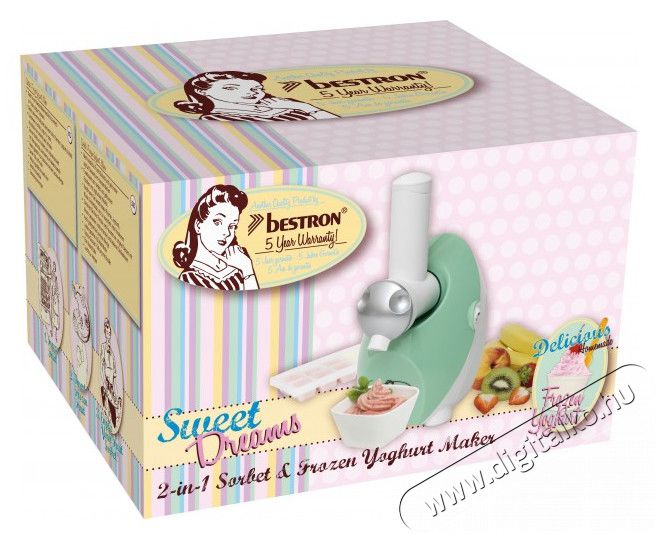 Bestron AFDM1301 Sweet Dreams sorber és fagyasztott joghurt készítő Konyhai termékek - Konyhai kisgép (sütés / főzés / hűtés / ételkészítés) - Fagylaltkészítő gép - 317065