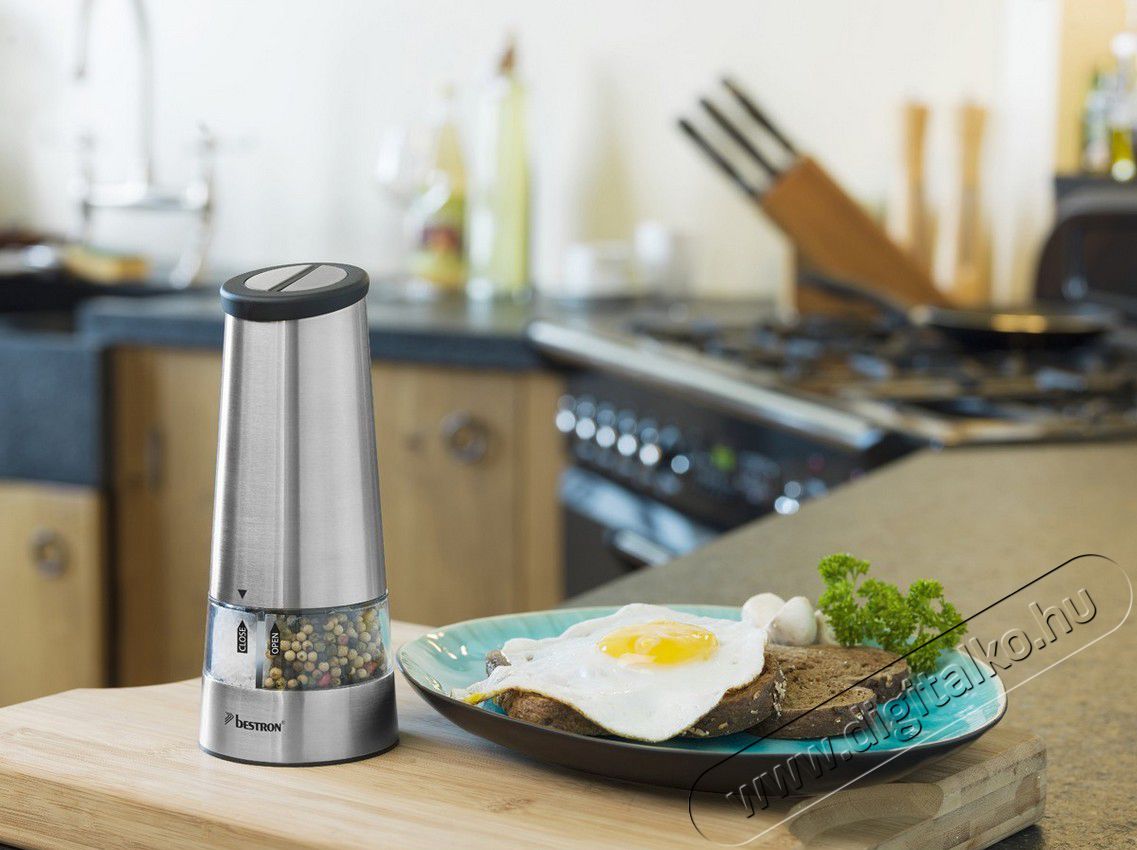 Bestron APS544S Easy Kitchen elektromos só- és borsőrlő - rozsdamentes acél Konyhai termékek - Konyhai eszköz - Só és bors örlő - 317101