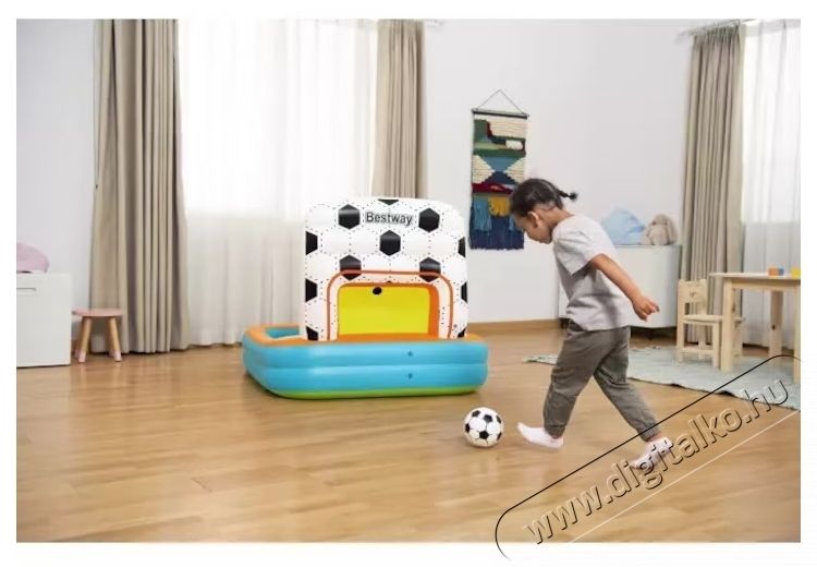 Bestway felf&uacute;jhat&oacute; j&aacute;tsz&oacute;t&eacute;r, Kick N Swish 3 az 1-ben labdamedence, 120x107x84 cm H&aacute;ztart&aacute;s / Otthon / K&uuml;lt&eacute;r - J&aacute;t&eacute;k / Sport - V&iacute;zi j&aacute;t&eacute;k - 534893