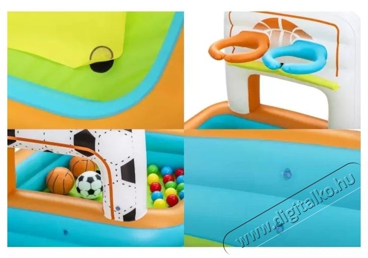 Bestway felf&uacute;jhat&oacute; j&aacute;tsz&oacute;t&eacute;r, Kick N Swish 3 az 1-ben labdamedence, 120x107x84 cm H&aacute;ztart&aacute;s / Otthon / K&uuml;lt&eacute;r - J&aacute;t&eacute;k / Sport - V&iacute;zi j&aacute;t&eacute;k - 534893