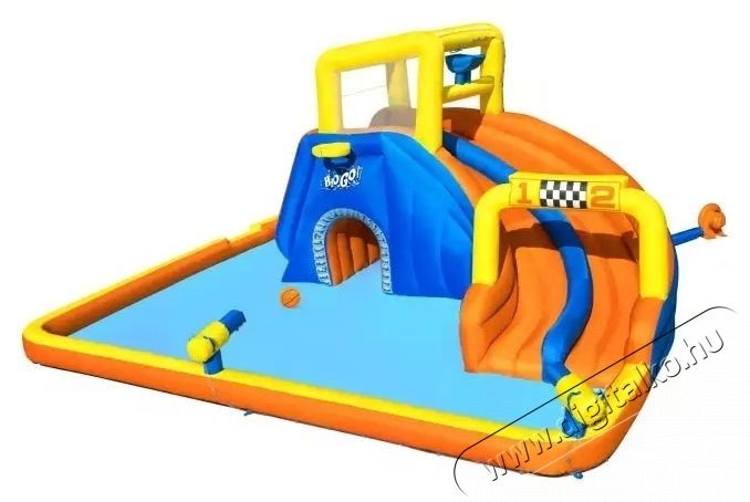 Bestway H2OGO! Super Speedway Mega Water Park felf&uacute;jhat&oacute; j&aacute;t&eacute;kk&ouml;zpont, 5.51 m x 5.02 m x 2.65 m H&aacute;ztart&aacute;s / Otthon / K&uuml;lt&eacute;r - J&aacute;t&eacute;k / Sport - Szabadt&eacute;ri j&aacute;t&eacute;k - 534904