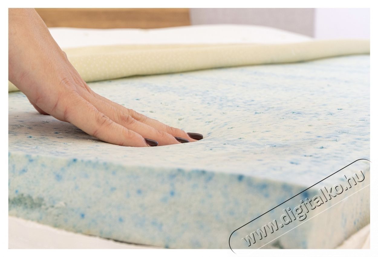 Best Sleep Kring Luxury Caming fedőmatrac, H5cm, H4cm r&eacute;teg latex cool g&eacute;l, PES huzat, 120 x 200cm, K&eacute;k/kr&eacute;m sz&iacute;n H&aacute;ztart&aacute;s / Otthon / K&uuml;lt&eacute;r - Lak&aacute;sfelszerel&eacute;s - Relax&aacute;ci&oacute;s term&eacute;k - 536169