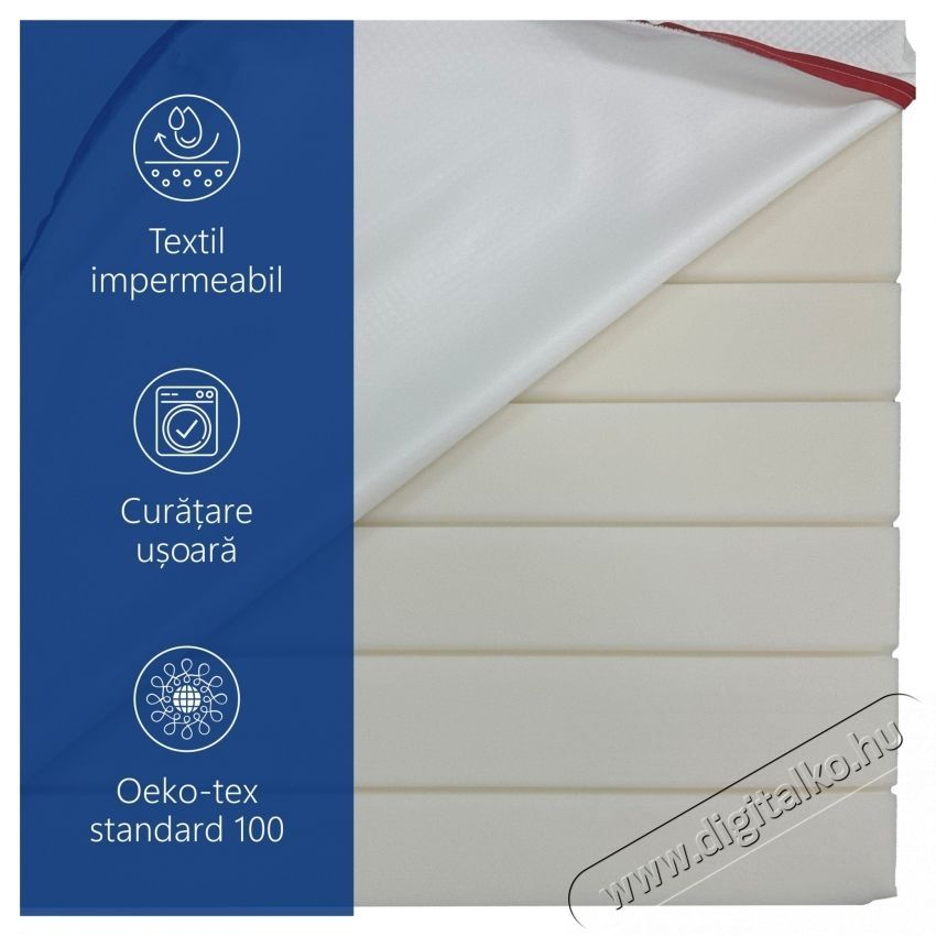 Best Sleep V&iacute;z&aacute;ll&oacute; fedőmatrac, Relaxody, H7 profilozott poliuret&aacute;n hab, 7 komfortz&oacute;na, 140x190cm, levehető, moshat&oacute; huzat H&aacute;ztart&aacute;s / Otthon / K&uuml;lt&eacute;r - Lak&aacute;sfelszerel&eacute;s - Relax&aacute;ci&oacute;s term&eacute;k - 536167