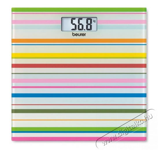 Beurer GS 27 Happy Stripes üveg személymérleg Szépségápolás / Egészség - Mérleg - Személy mérleg - 323957