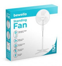 Bewello BW2008WH VENTILÁTOR ÁLLÓ 38 CM Háztartás / Otthon / Kültér - Ventilátor / Légkondicionáló - Álló / padló ventilátor - 473305
