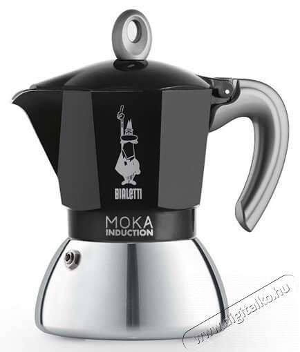 Bialetti Moka 6934 Induction 4 személyes indukciós kotyogós kávéfőző - fekete Konyhai termékek - Kávéfőző / kávéörlő / kiegészítő - Kotyogó kávéfőző - 368771