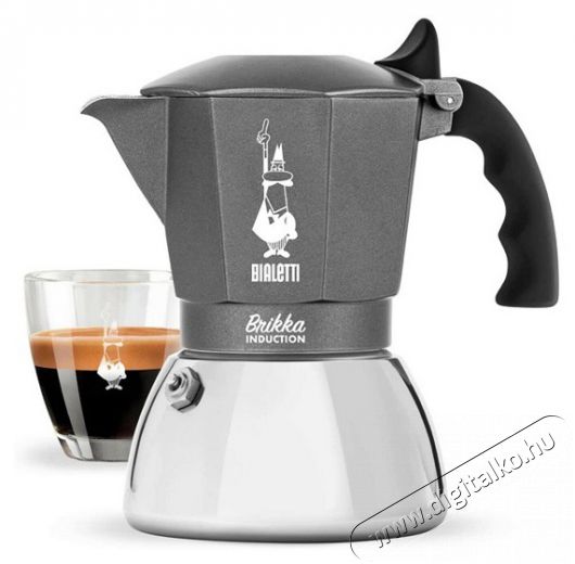 Bialetti Brikka 4 személyes ezüst-szürke indukciós kotyogós kávéfőző Konyhai termékek - Kávéfőző / kávéörlő / kiegészítő - Kotyogó kávéfőző - 393917