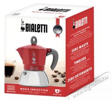 Bialetti Moka 6944 Induction 4 személyes indukciós kotyogós kávéfőző - piros Konyhai termékek - Kávéfőző / kávéörlő / kiegészítő - Kotyogó kávéfőző - 368772