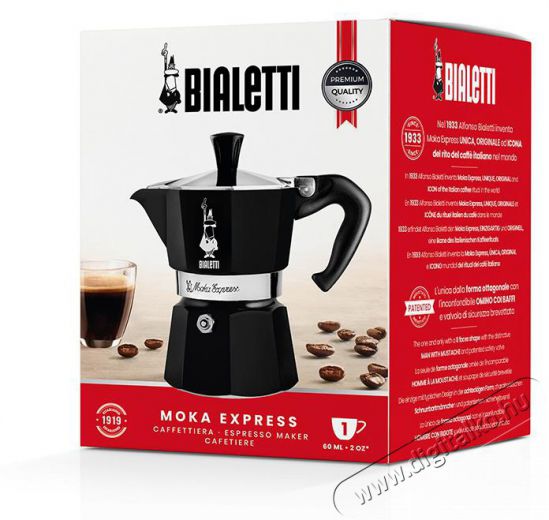 Bialetti Moka Color hatszemélyes, fekete Konyhai termékek - Kávéfőző / kávéörlő / kiegészítő - Kotyogó kávéfőző - 524352