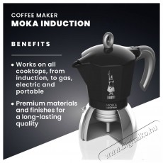 Bialetti New Moka Induction 6 adag fekete Konyhai termékek - Kávéfőző / kávéörlő / kiegészítő - Kotyogó kávéfőző - 524351