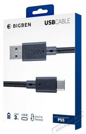 BigBen 3m PS5 USB kábel Iroda és számítástechnika - Számítógép tartozék - USB kábel - 387567