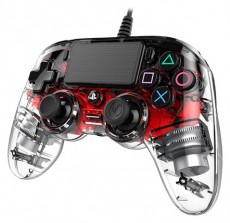 BigBen Nacon Compact PS4 átlátszó-halványpiros vezetékes kontroller Iroda és számítástechnika - Játék konzol - Kontroller - 439401