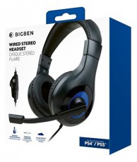 BigBen V1 PS4/PS5 sztereo fekete gamer headset Audio-Video / Hifi / Multimédia - Fül és Fejhallgatók - Fejhallgató mikrofonnal / headset - 461013