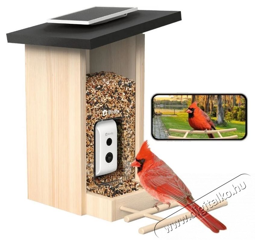Birdfy Mad&aacute;retető kamer&aacute;val, &eacute;benfa, AI n&eacute;lk&uuml;l (EPPAMBNI8702110) H&aacute;ztart&aacute;s / Otthon / K&uuml;lt&eacute;r - K&uuml;lt&eacute;r / kerti term&eacute;k / grill - Egy&eacute;b kerti g&eacute;p - 531483